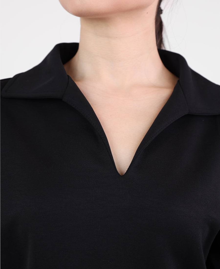 Oversized shirt neck blouse