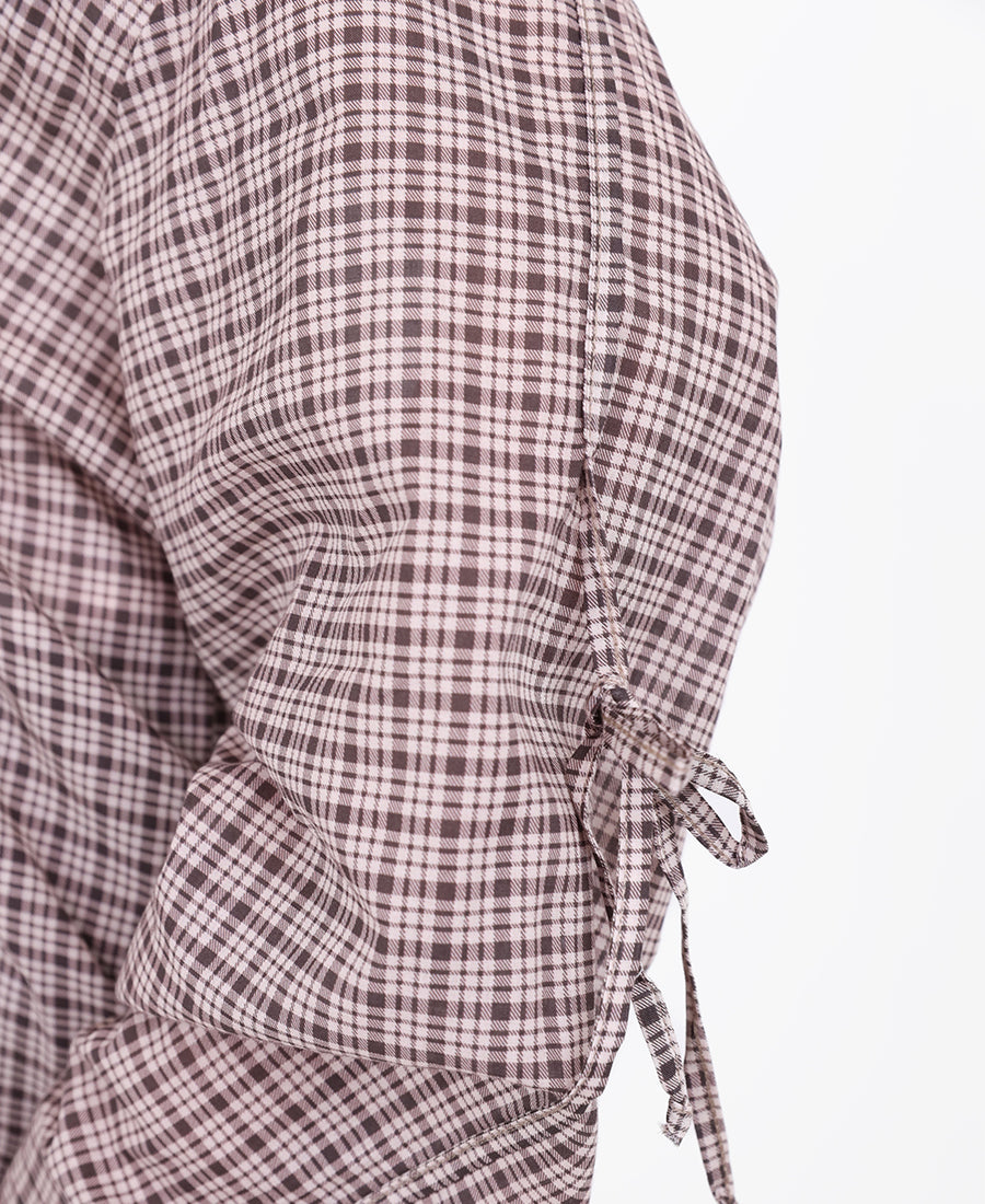 Checkered shirt with bow tie