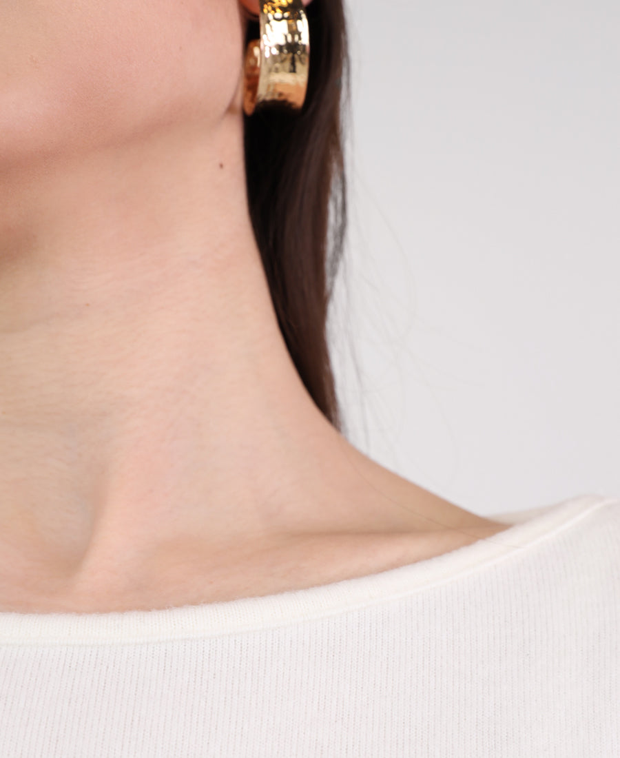 Boat neck wool blouse