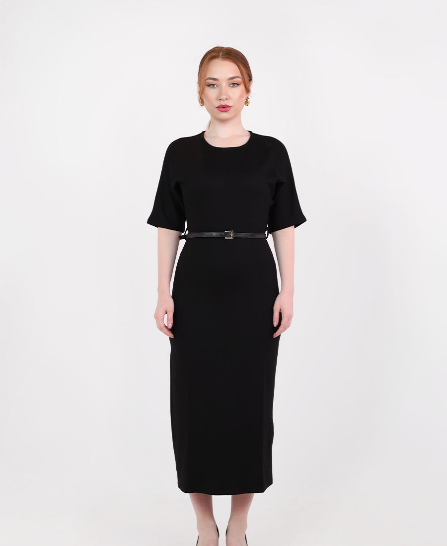 Long dress with belt
