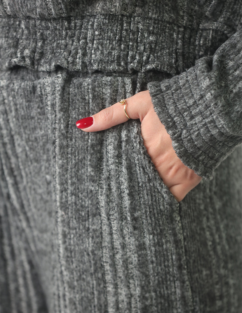Cotton Striped Set: Cropped Hoodie and Straight-Leg Pants