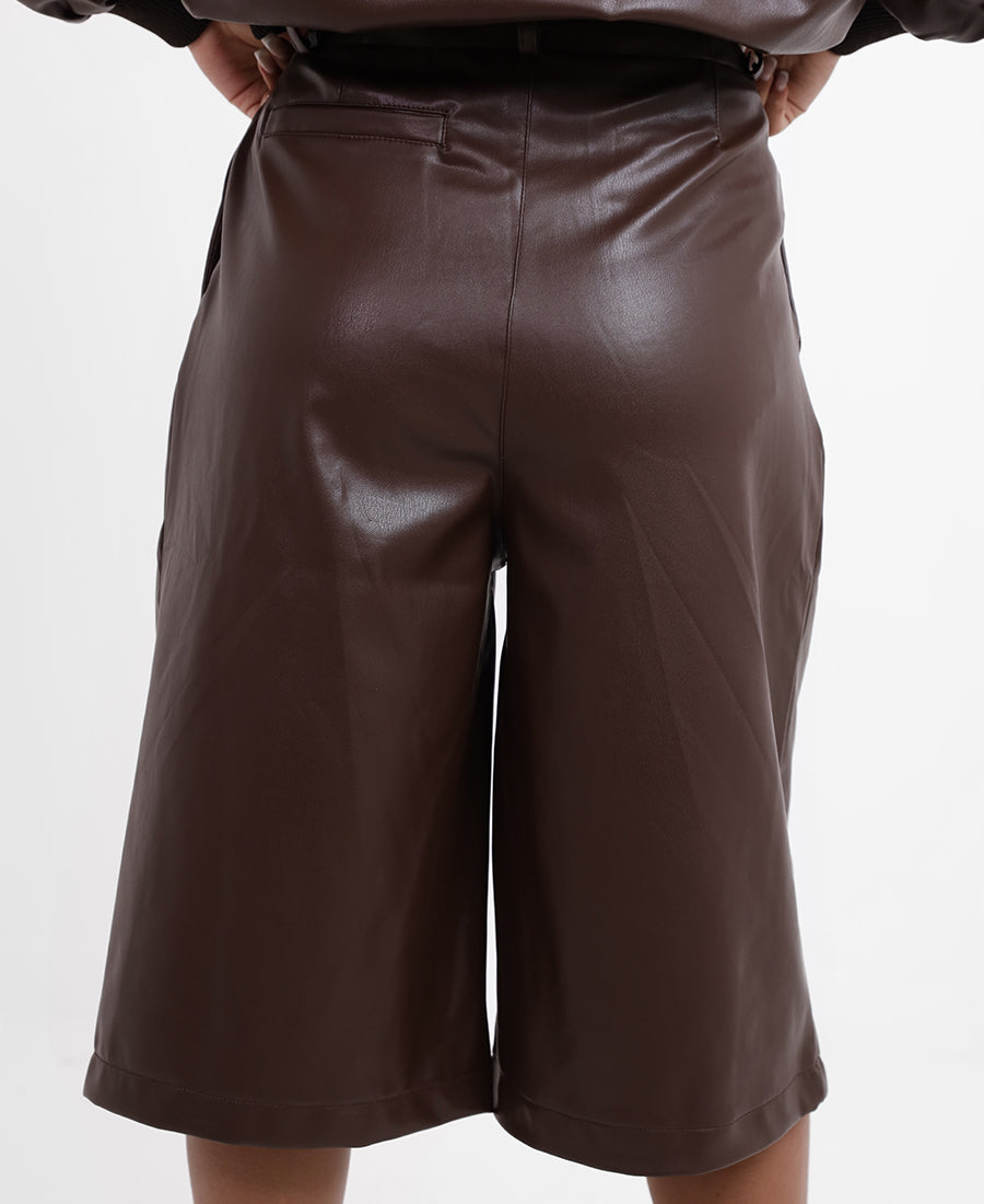 leather bermuda shorts