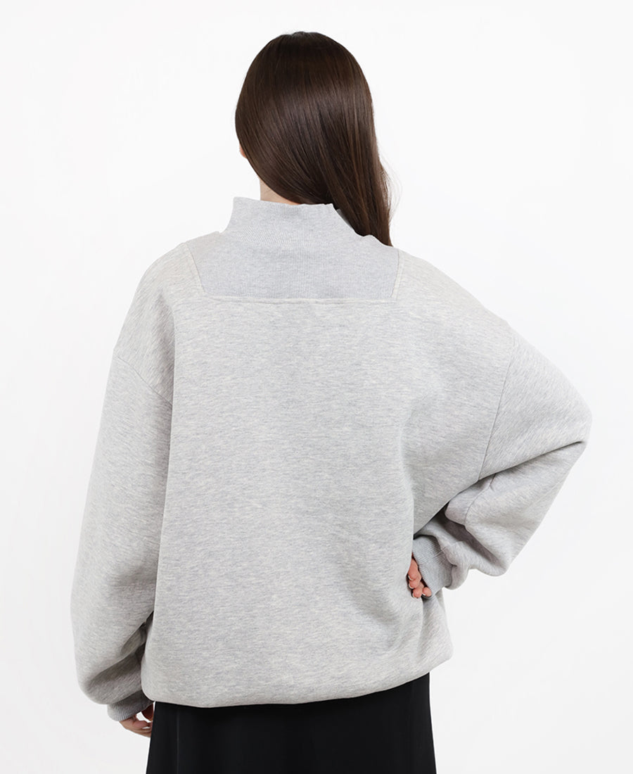 Oversize zipper neck sweater