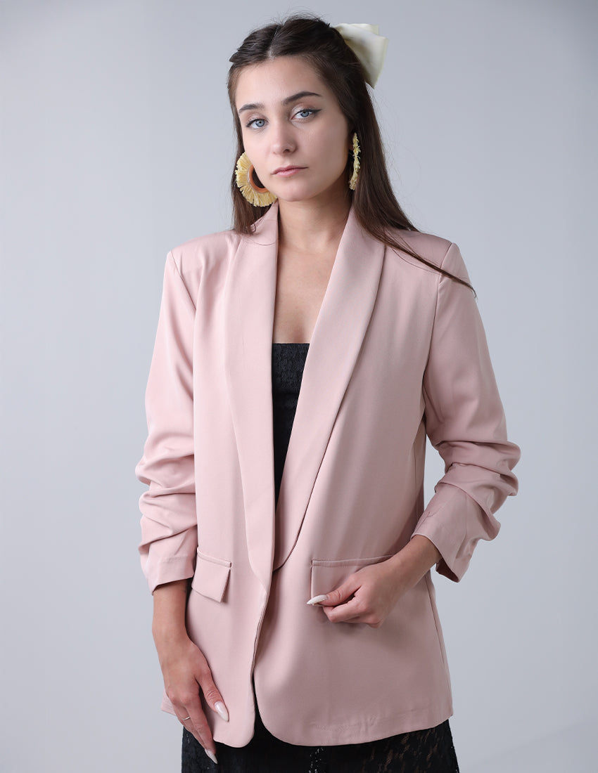 Oversized blazer with gathered sleeves