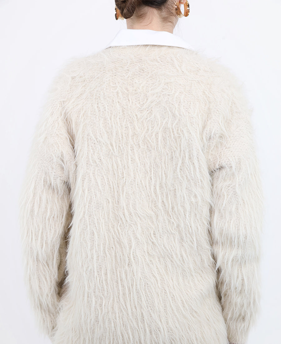 Wool cardigan with buttons