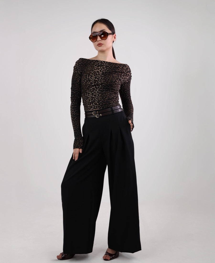 Tiger draped neck blouse