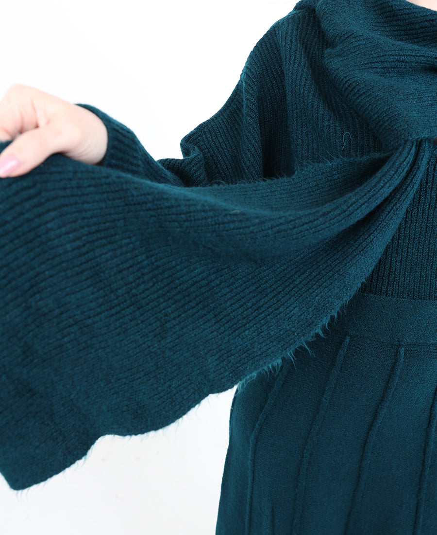 Knit sweater and scarf