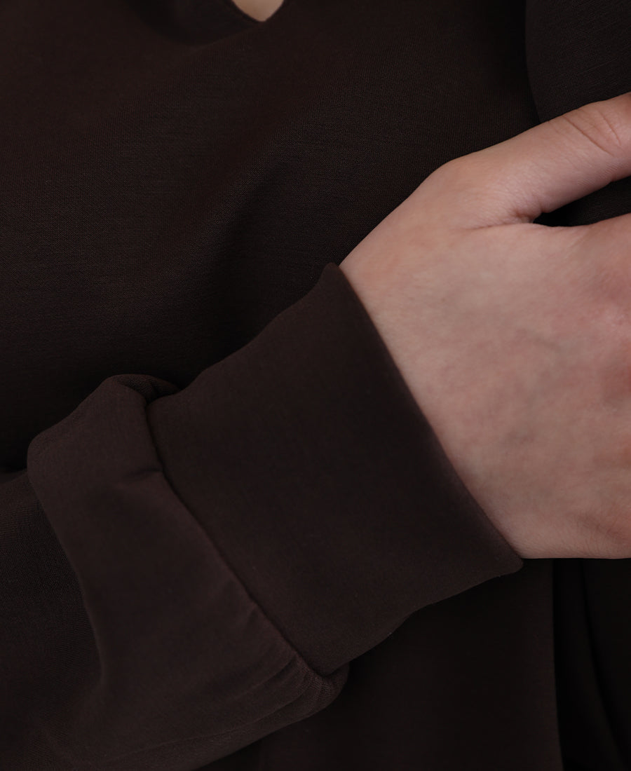 Oversized shirt neck blouse