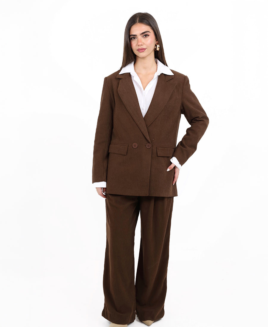 Oversized ribbed blazer