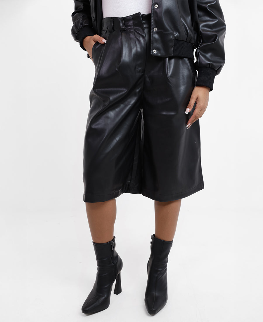 leather bermuda shorts