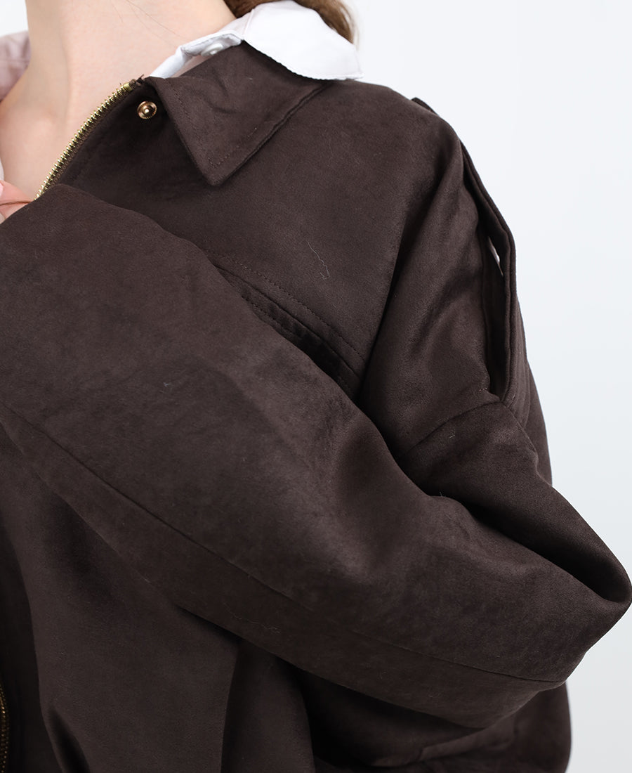 Oversized bomber cut jacket