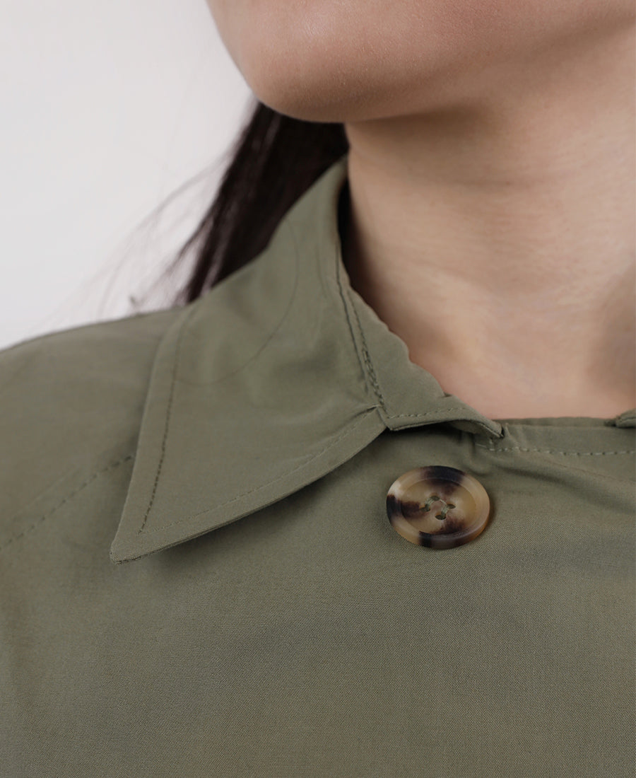 Short oversized trench coat