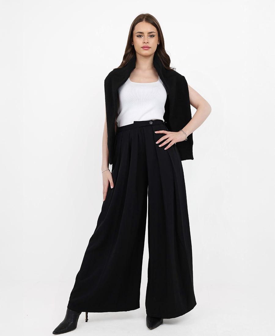Black wide leg pants
