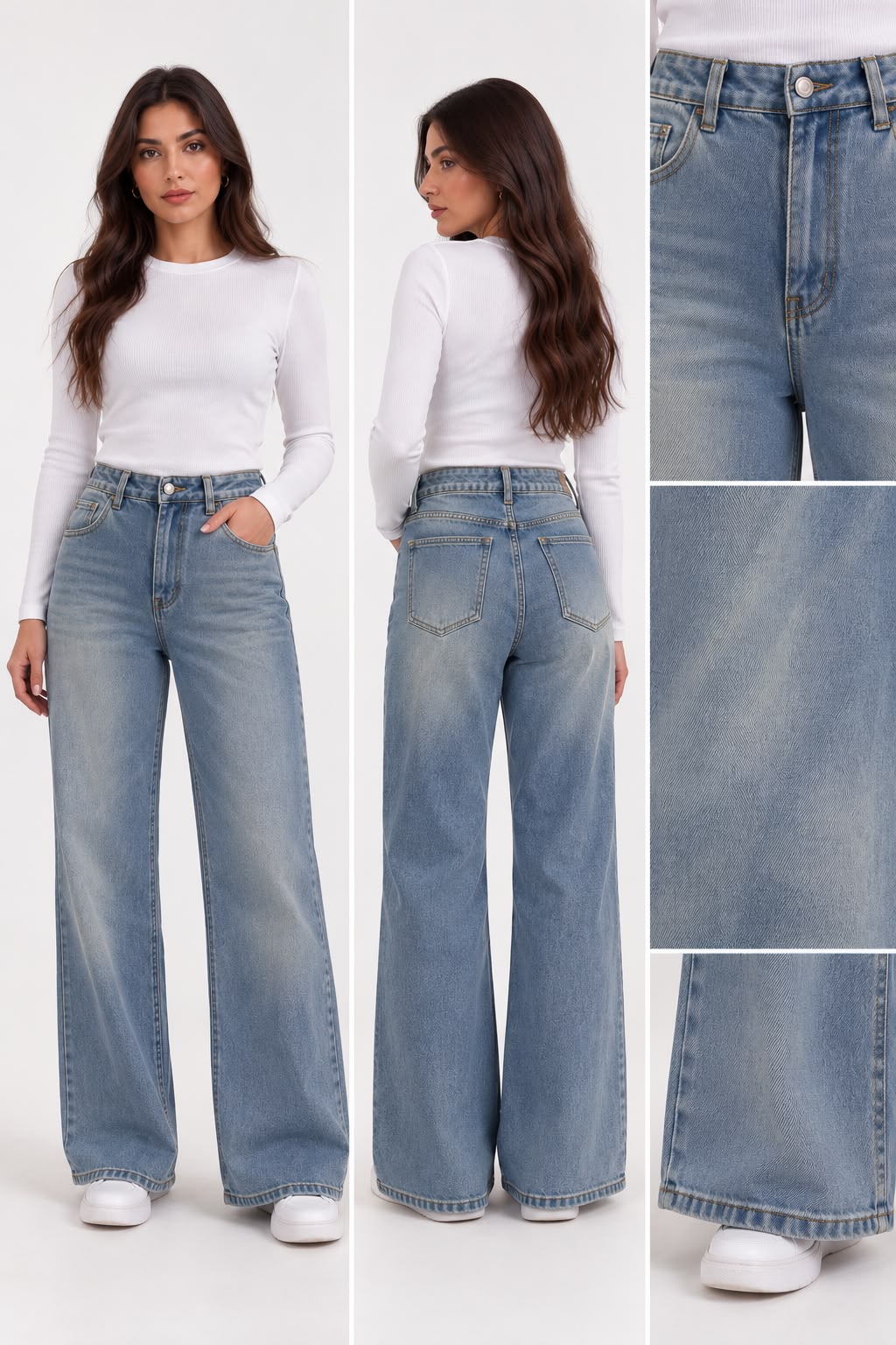 Straight Dirty Blue Jeans