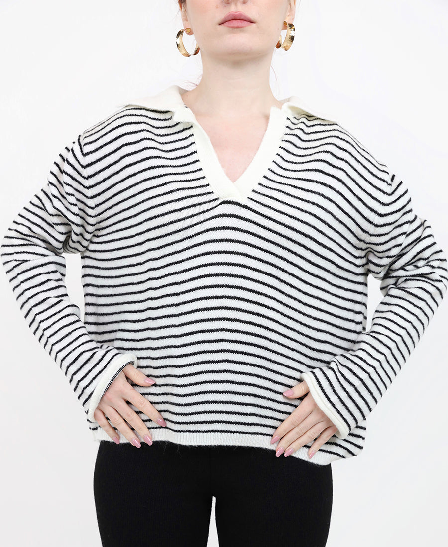 Striped knit sweater