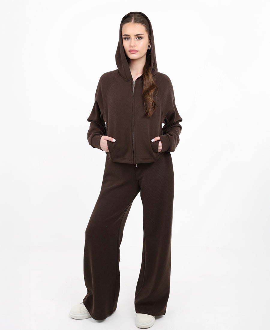 Short ribbed sweatshirt hat