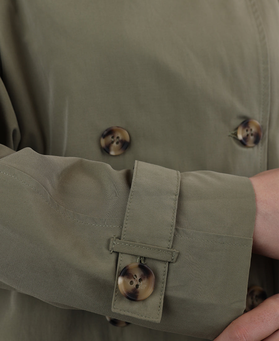 Short oversized trench coat