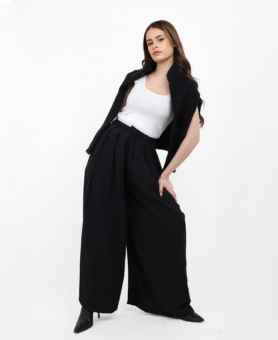 Black wide leg pants