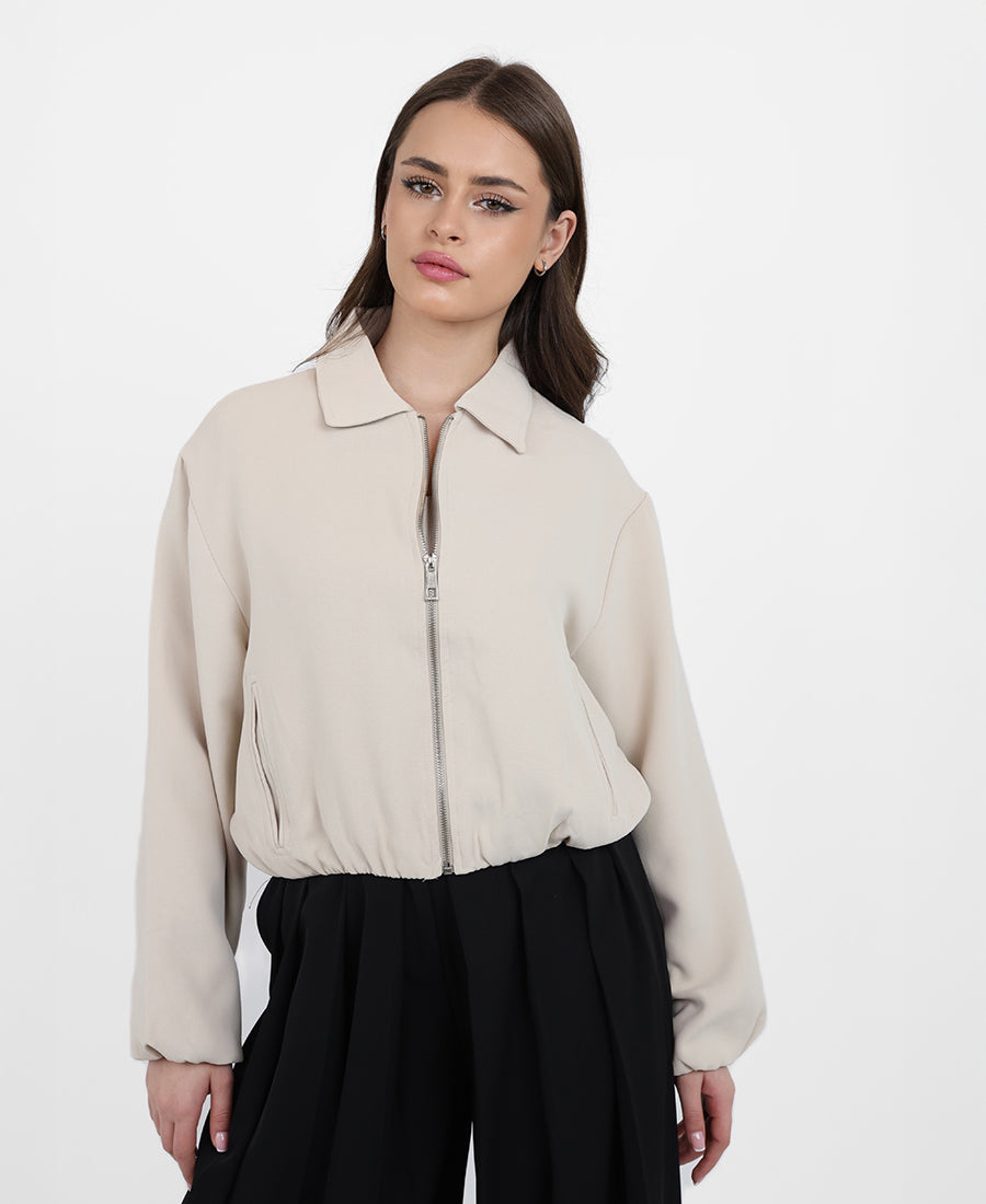 Cropped bomber jacket