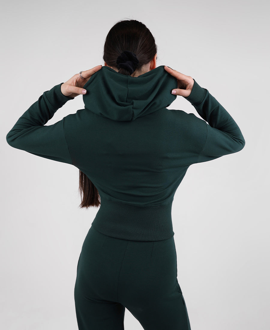 Zip-up sweatshirt with hood