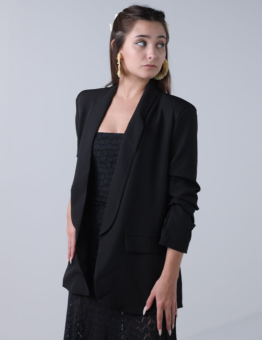 Oversized blazer with gathered sleeves