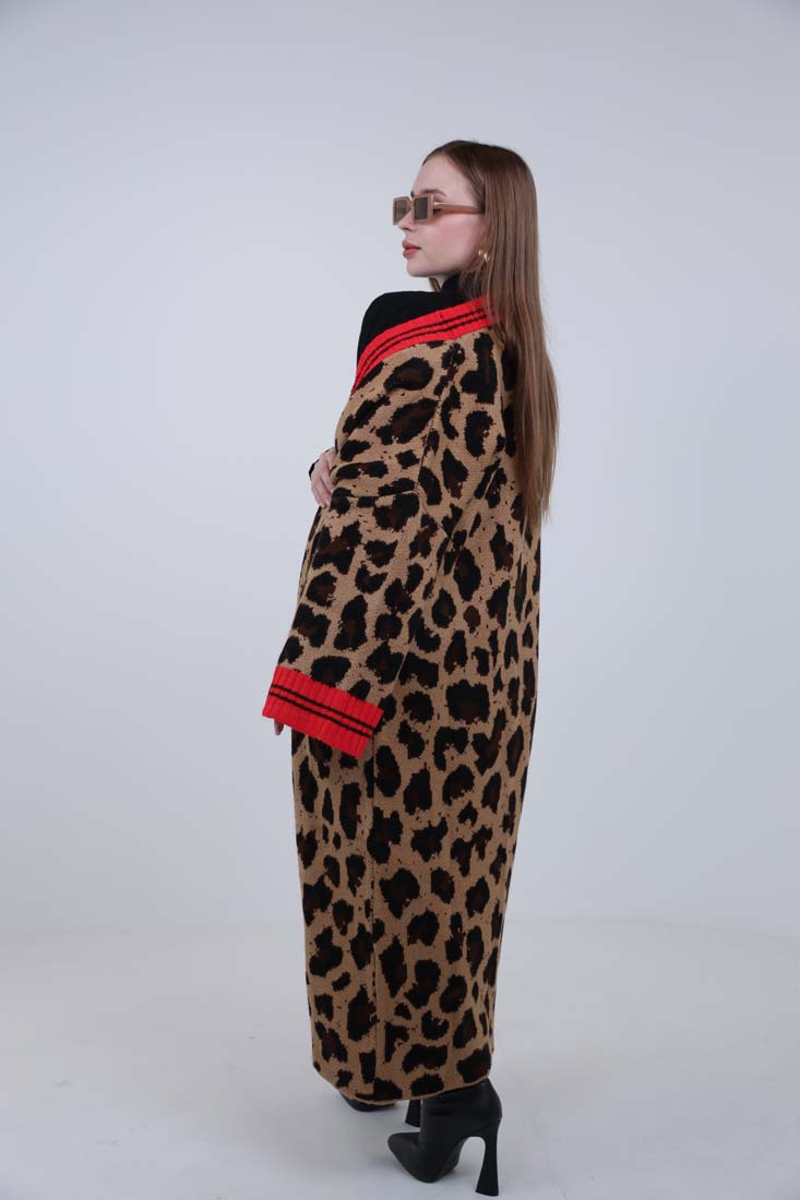 Long Throw Leopard Cardigan