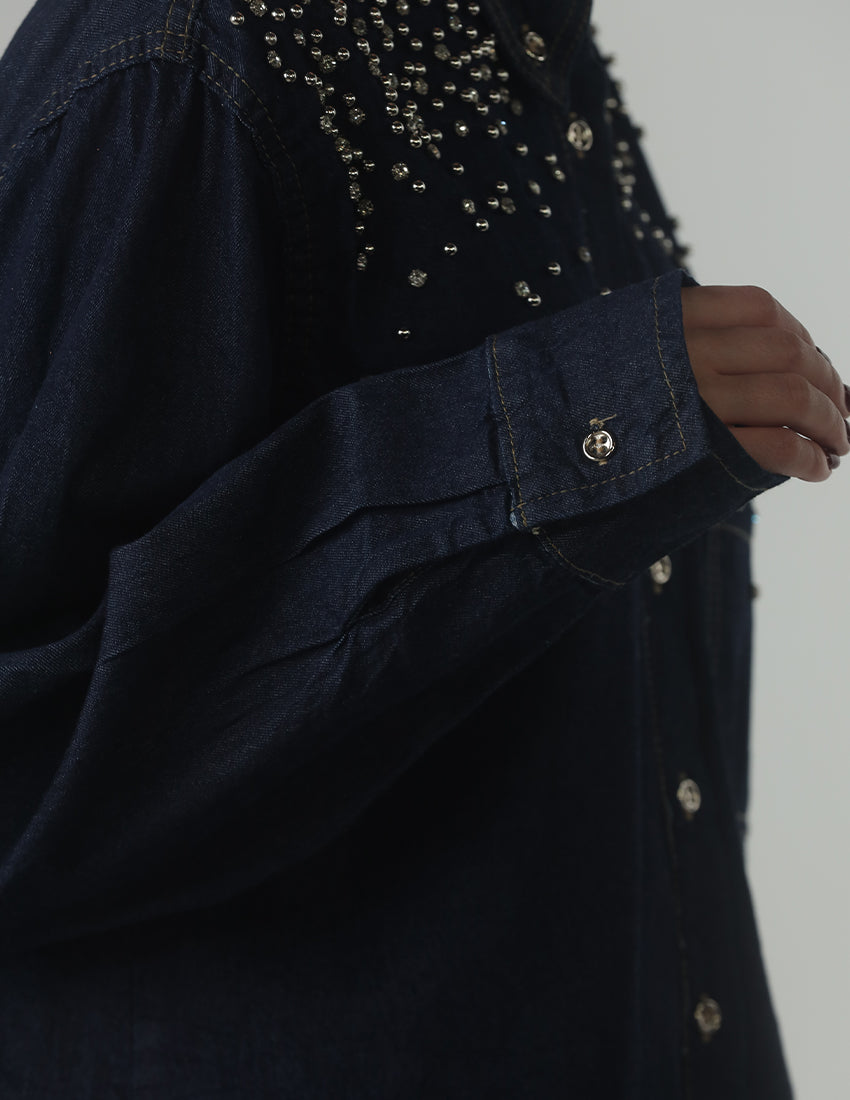 Navy Blue Denim Shirt