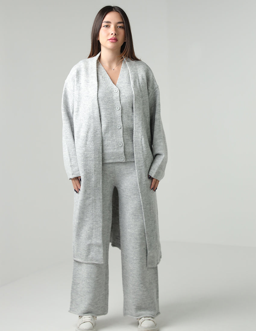 Wool Vest, Cardigan, and Pants Set