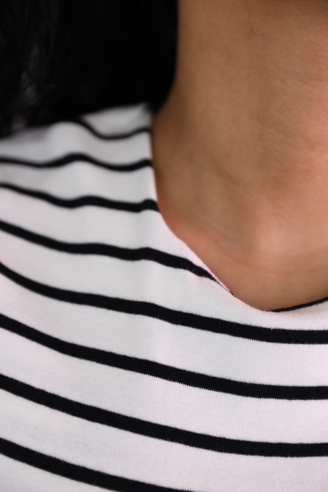 black and white striped t-shirt
