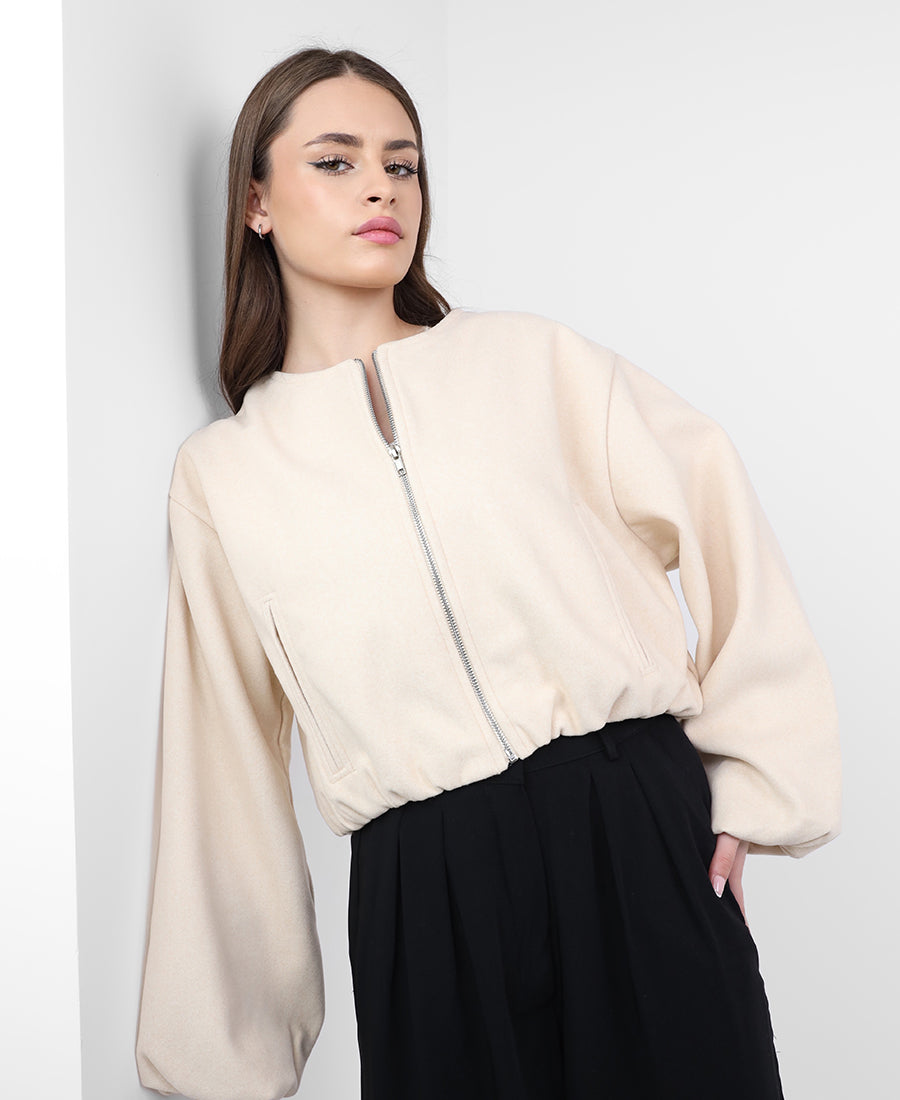 Cropped bomber jacket