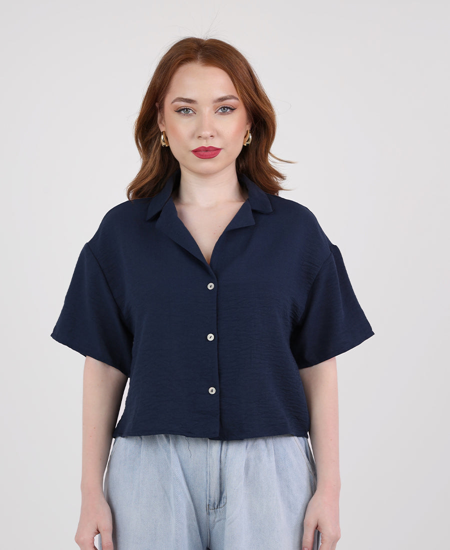 Lenin cropped short-sleeved shirt