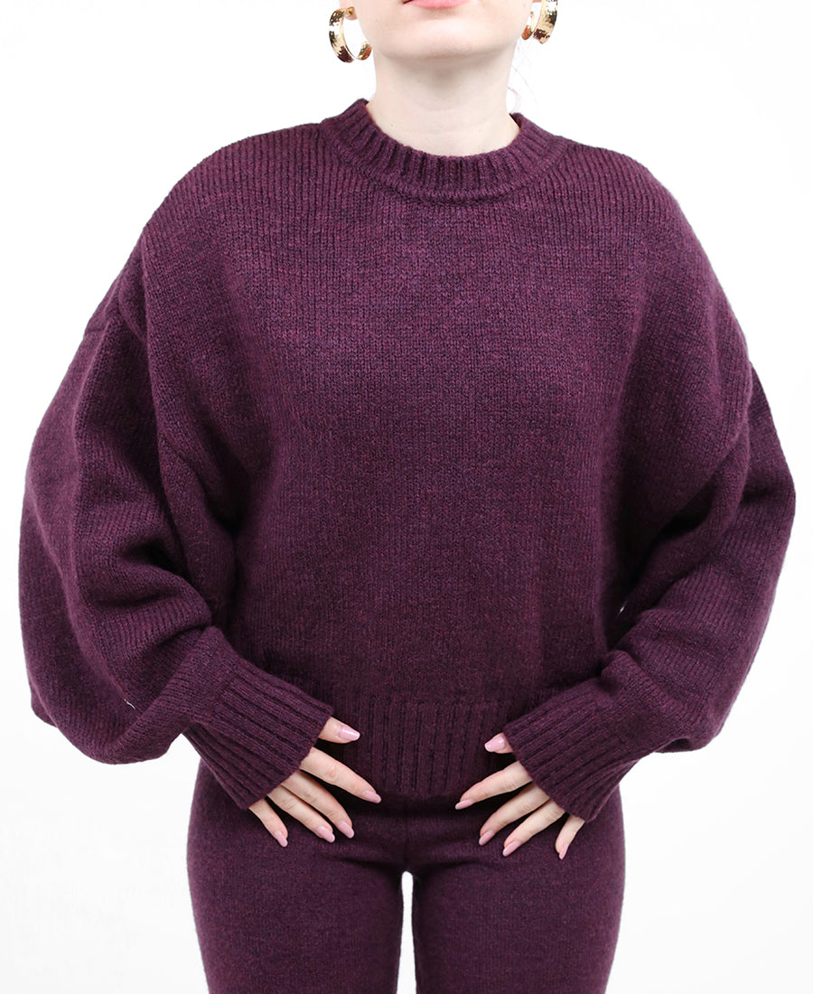 Mock-neck knit sweater