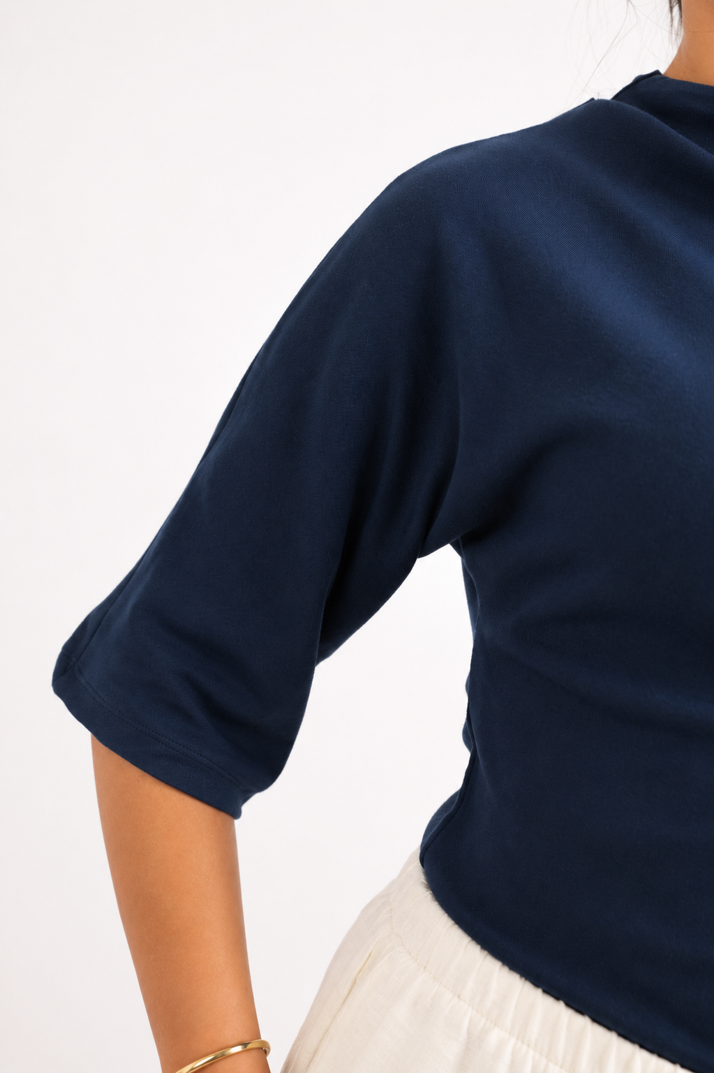 Wide neckline blouse with one shoulder