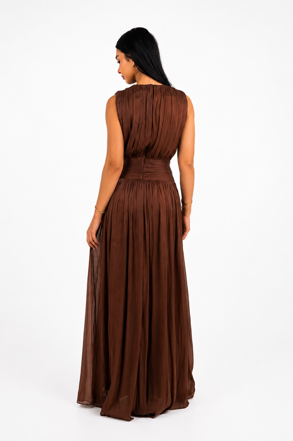 Long silk shimmer dress