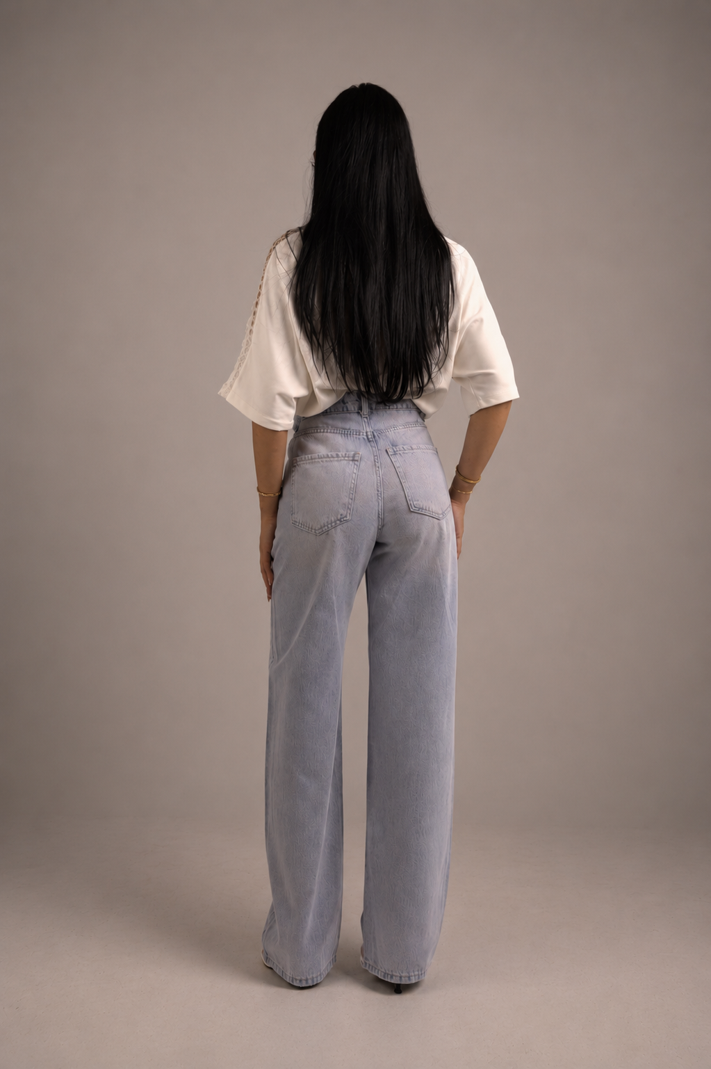 Icy blue straight-cut jeans