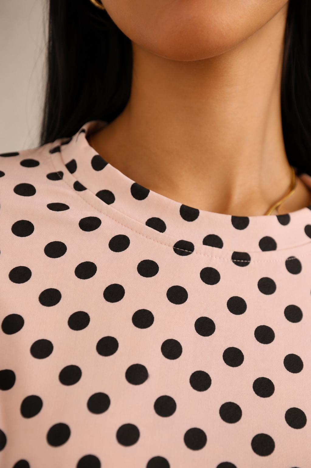 Cropped Polka Dot T-Shirt