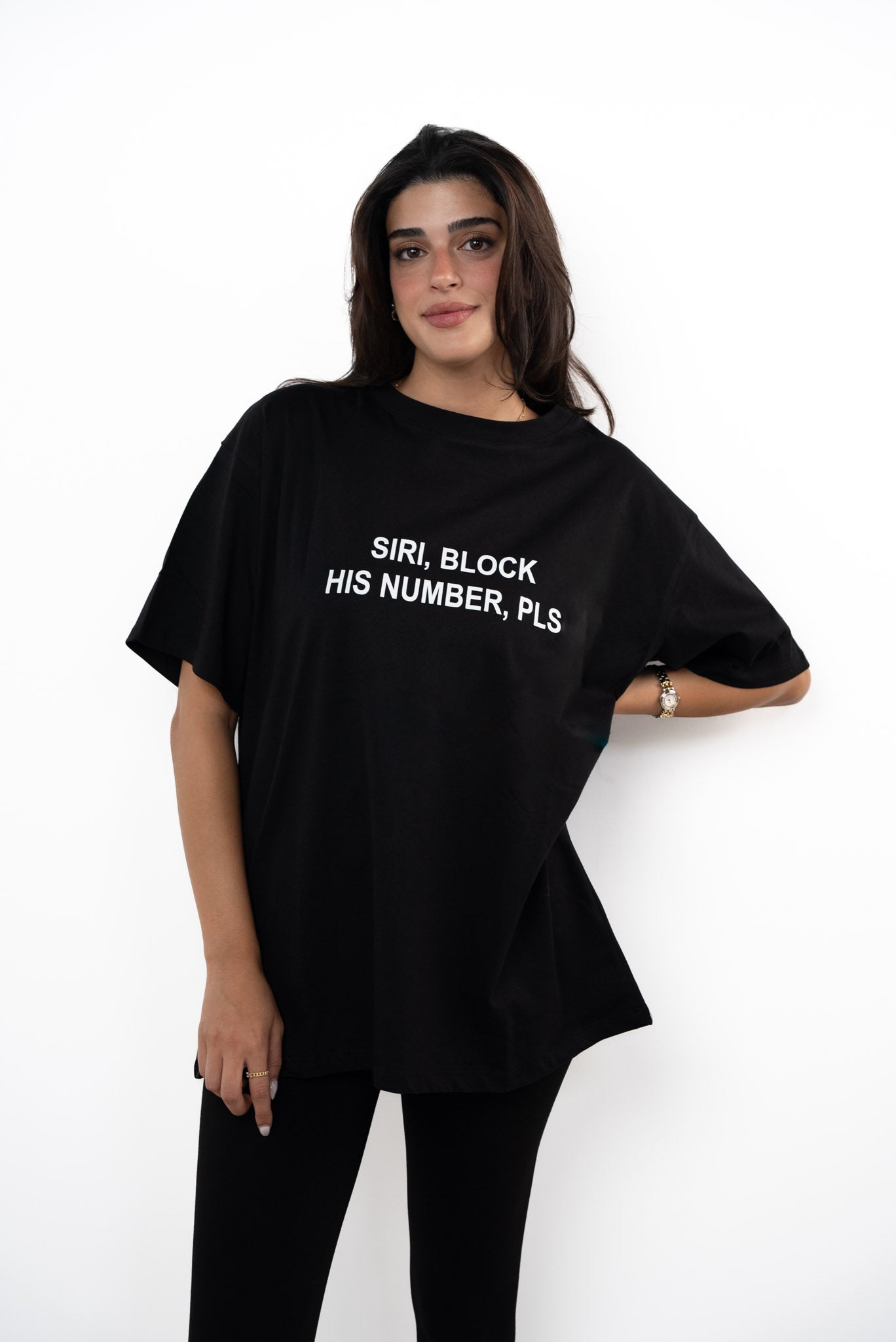 "Siri Block His Number " Oversized T-shirt