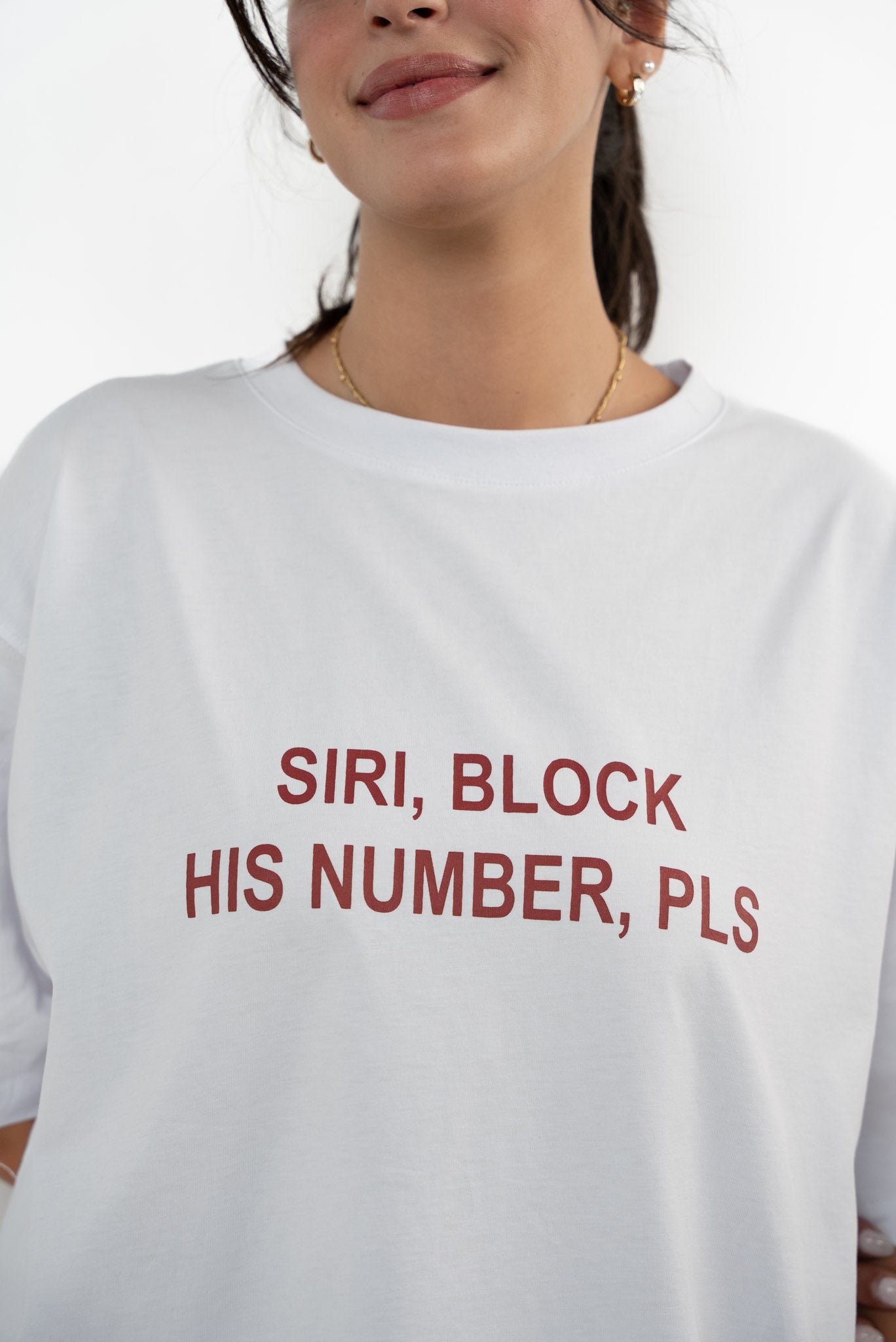 "Siri Block His Number " Oversized T-shirt