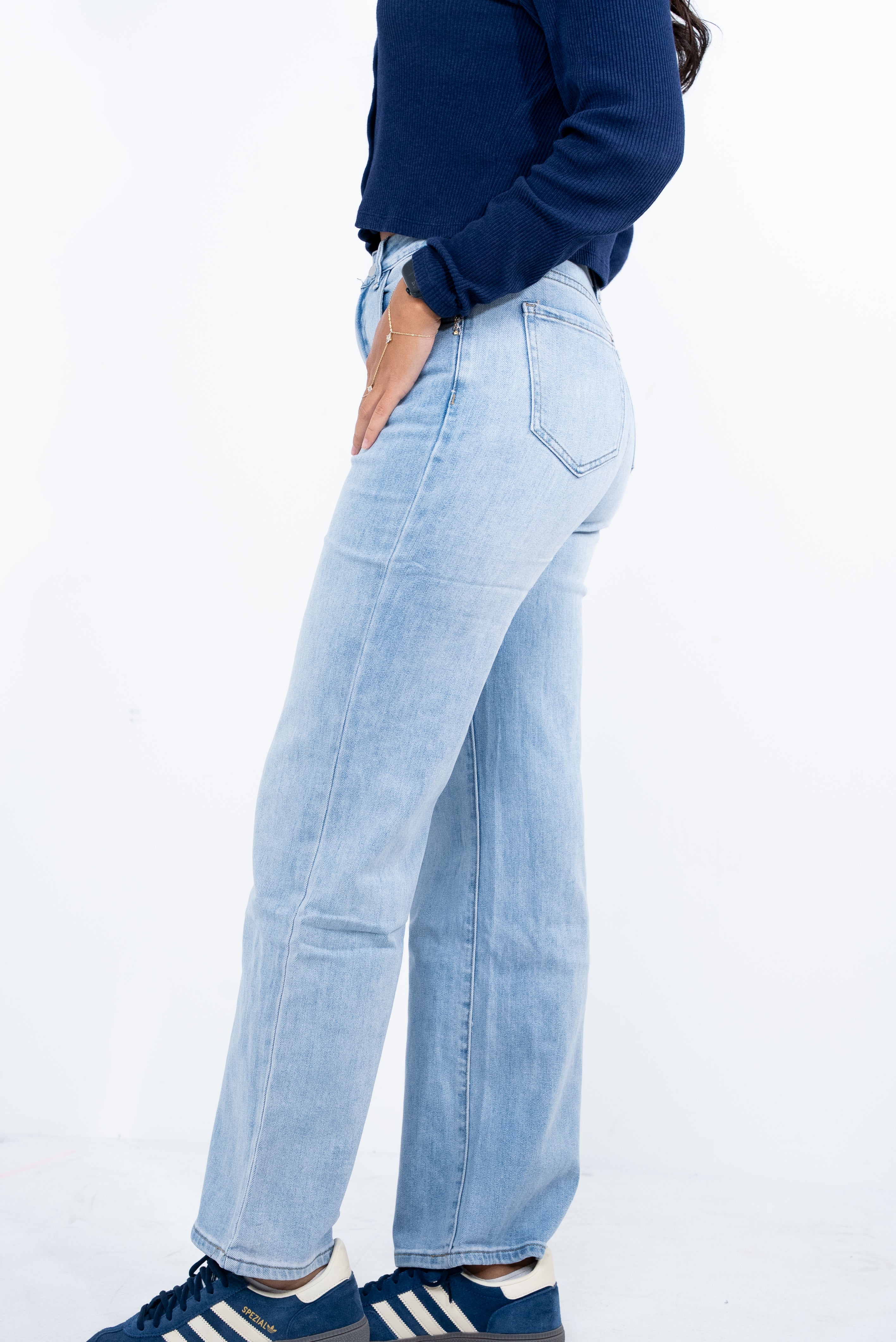 Light blue straight cut jeans