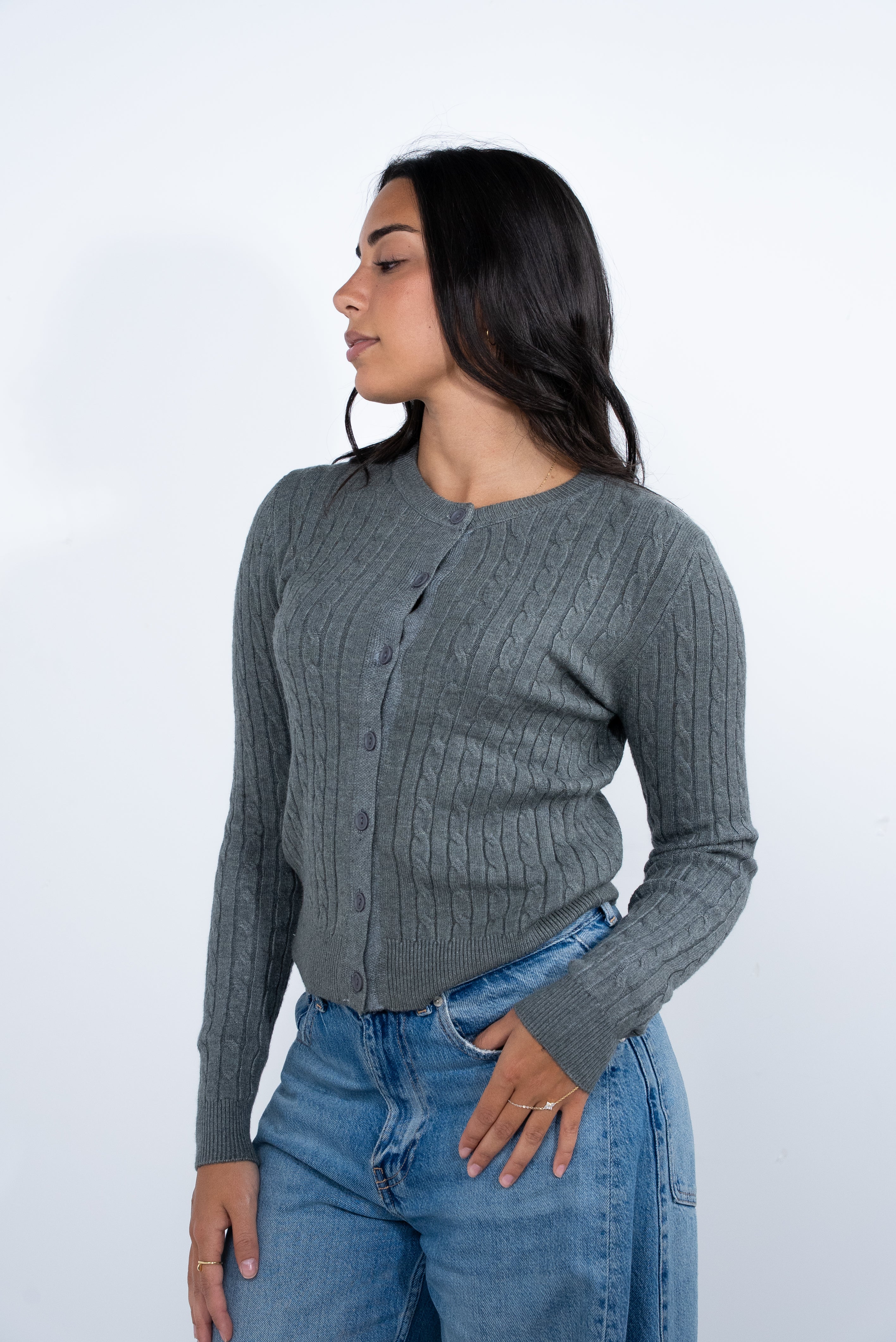 Woolen blouse with buttoned placket