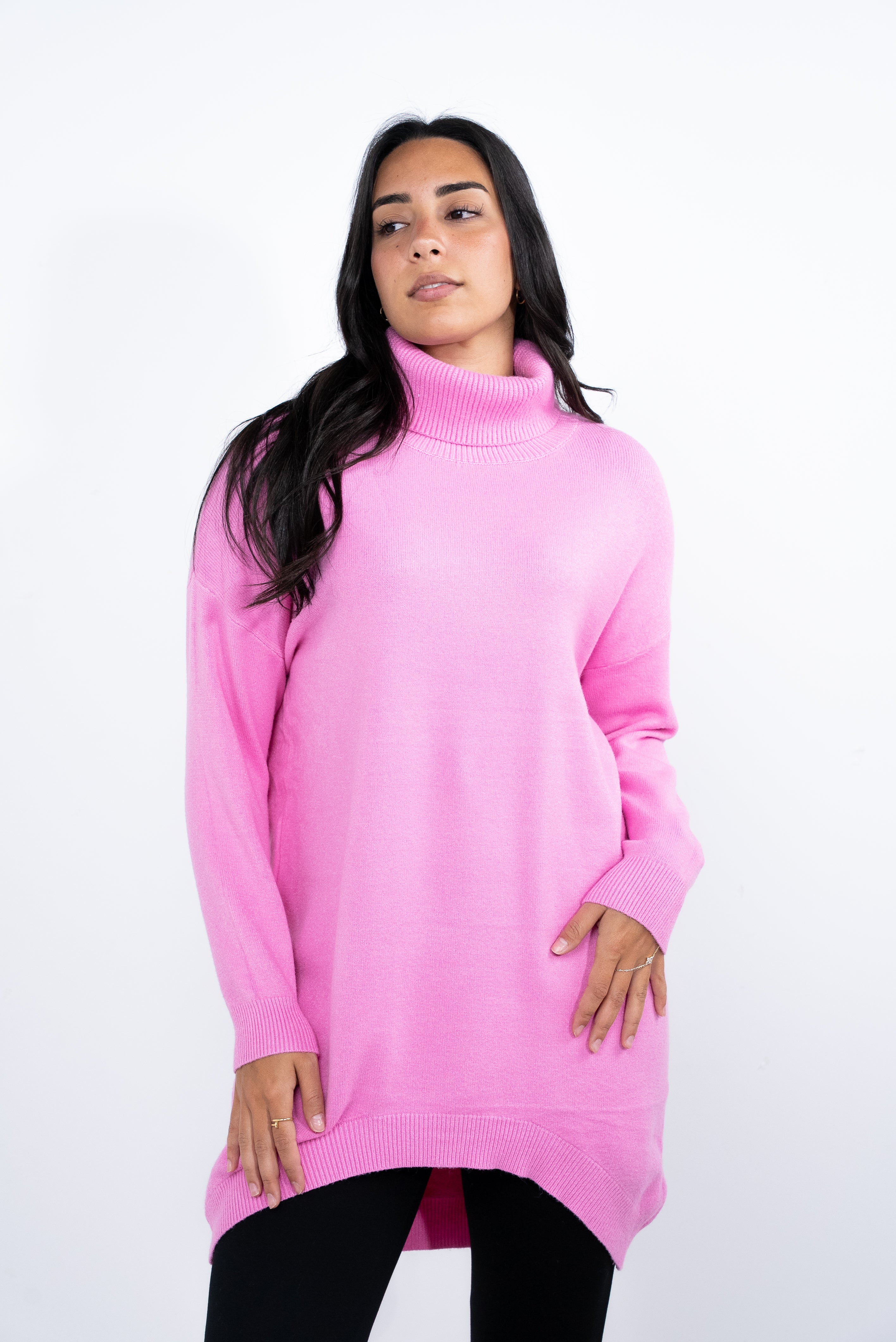 Long wool high neck blouse