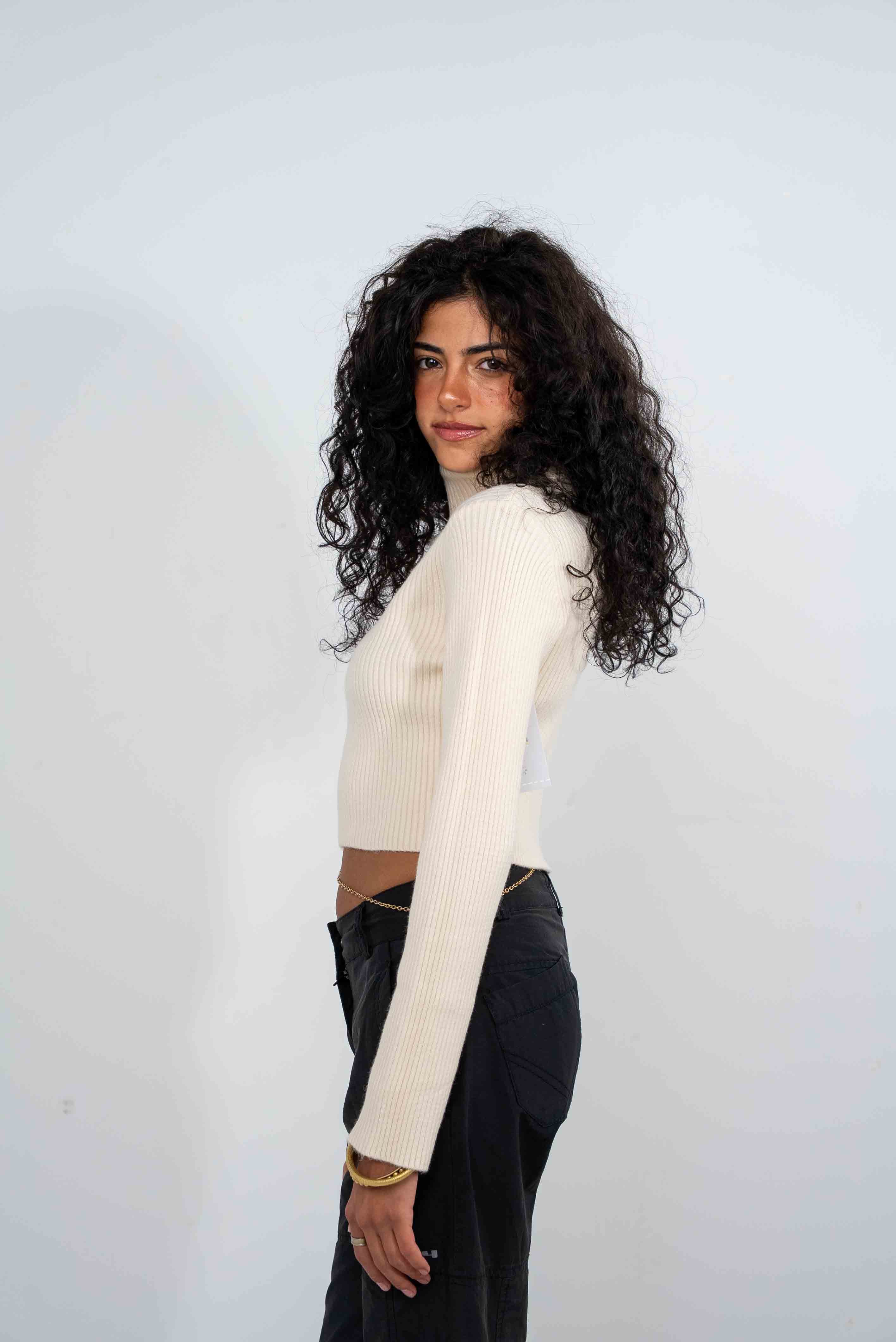 Kadi Ribbed High Neck Crop