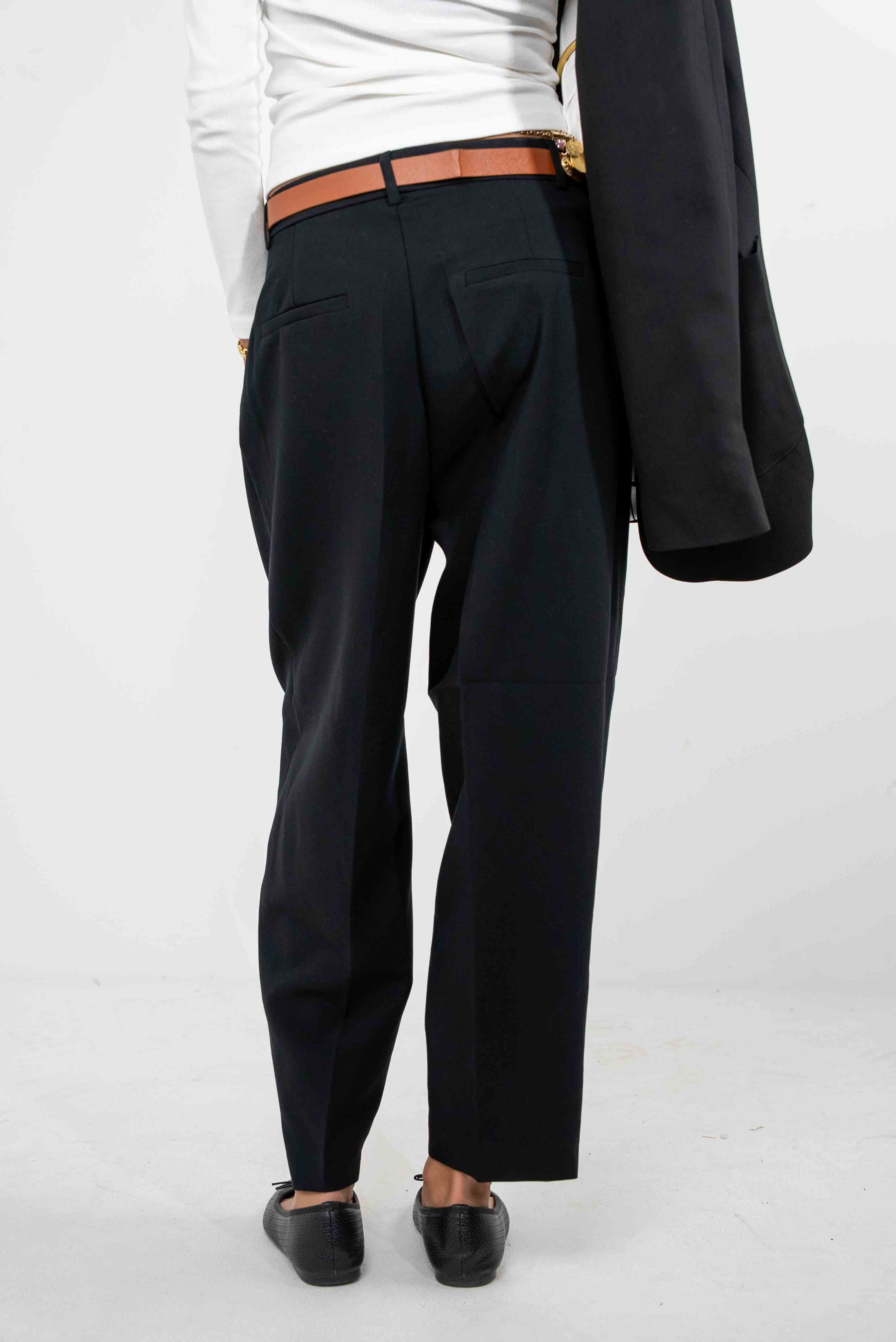 Straight Cut Trousers With Belt