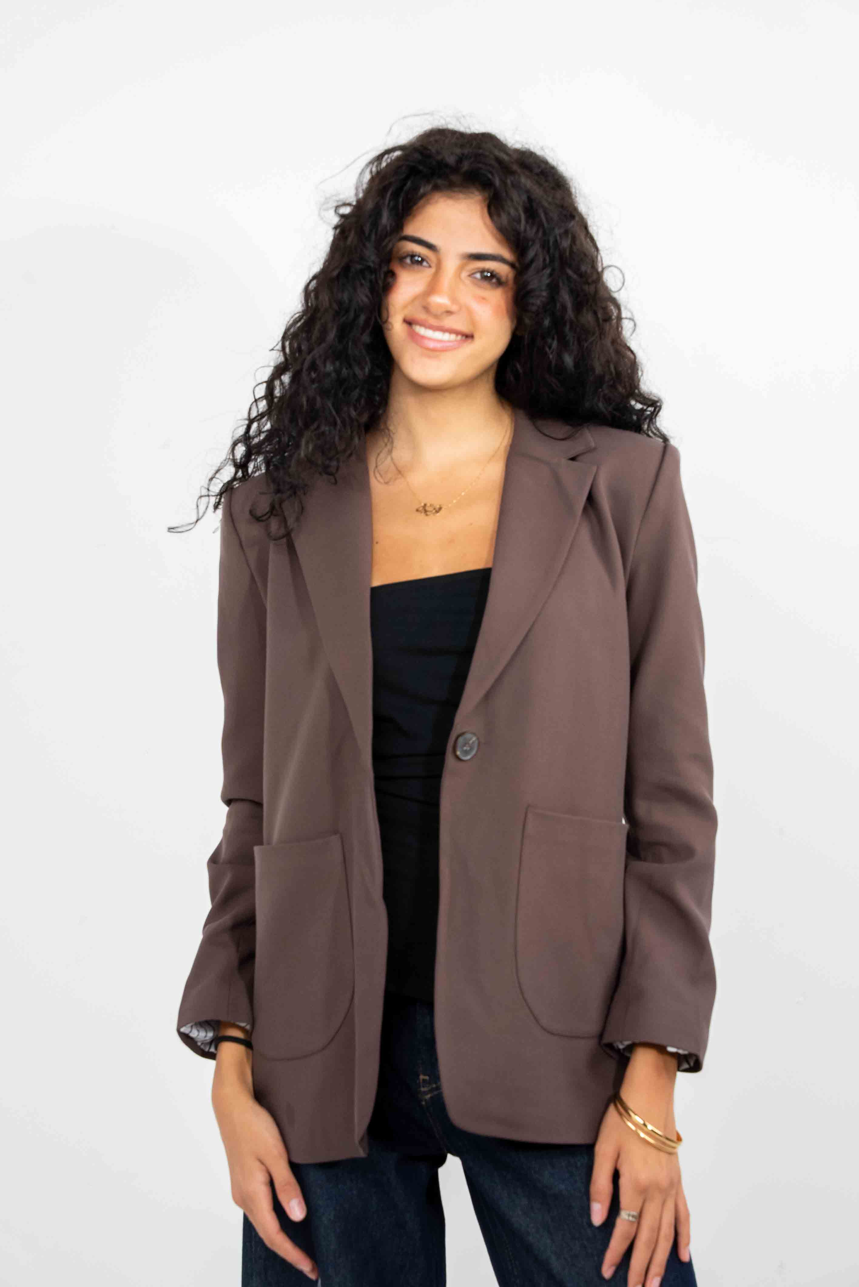 Brown Blazer with pocket