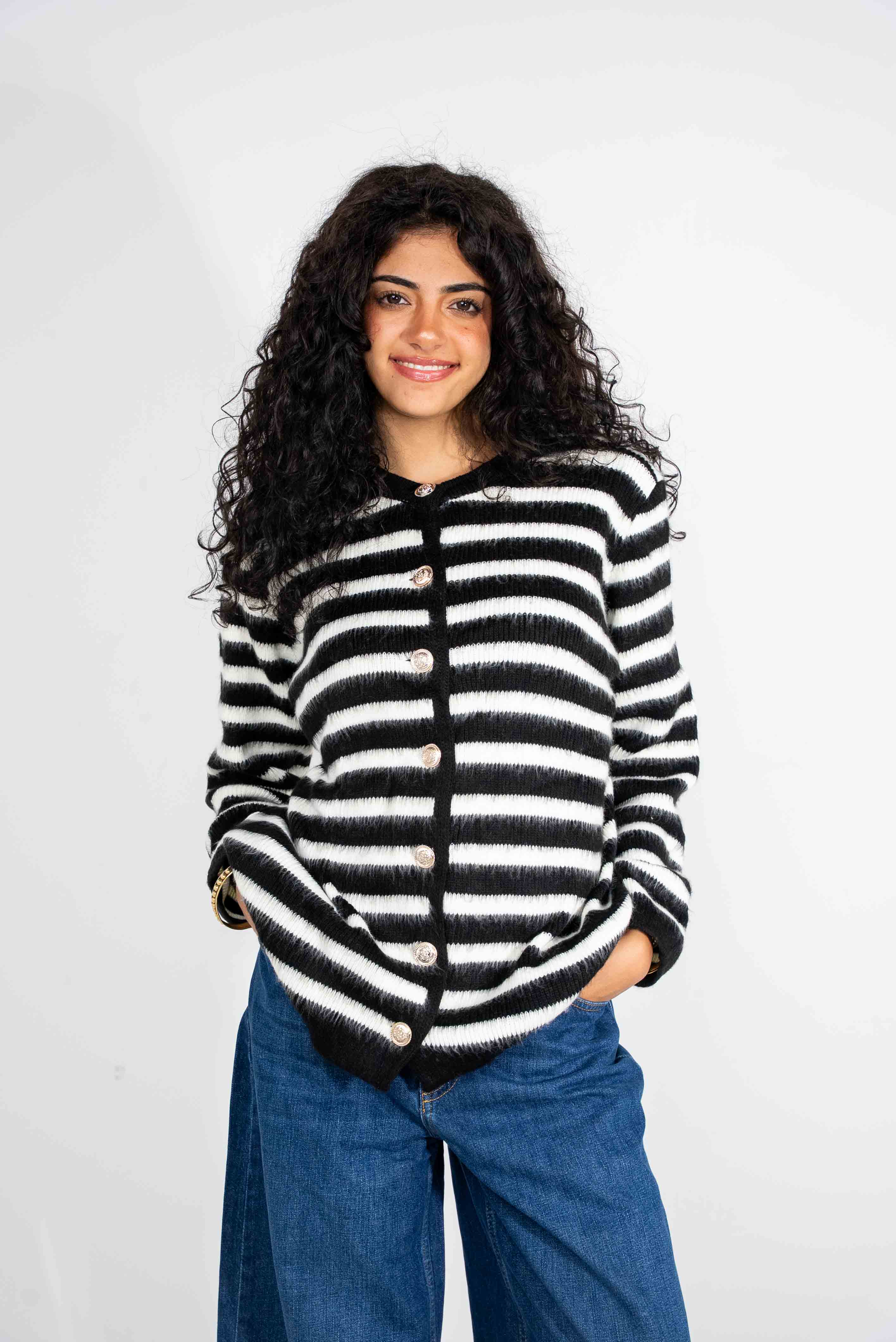 Tricot Striped Cardigan