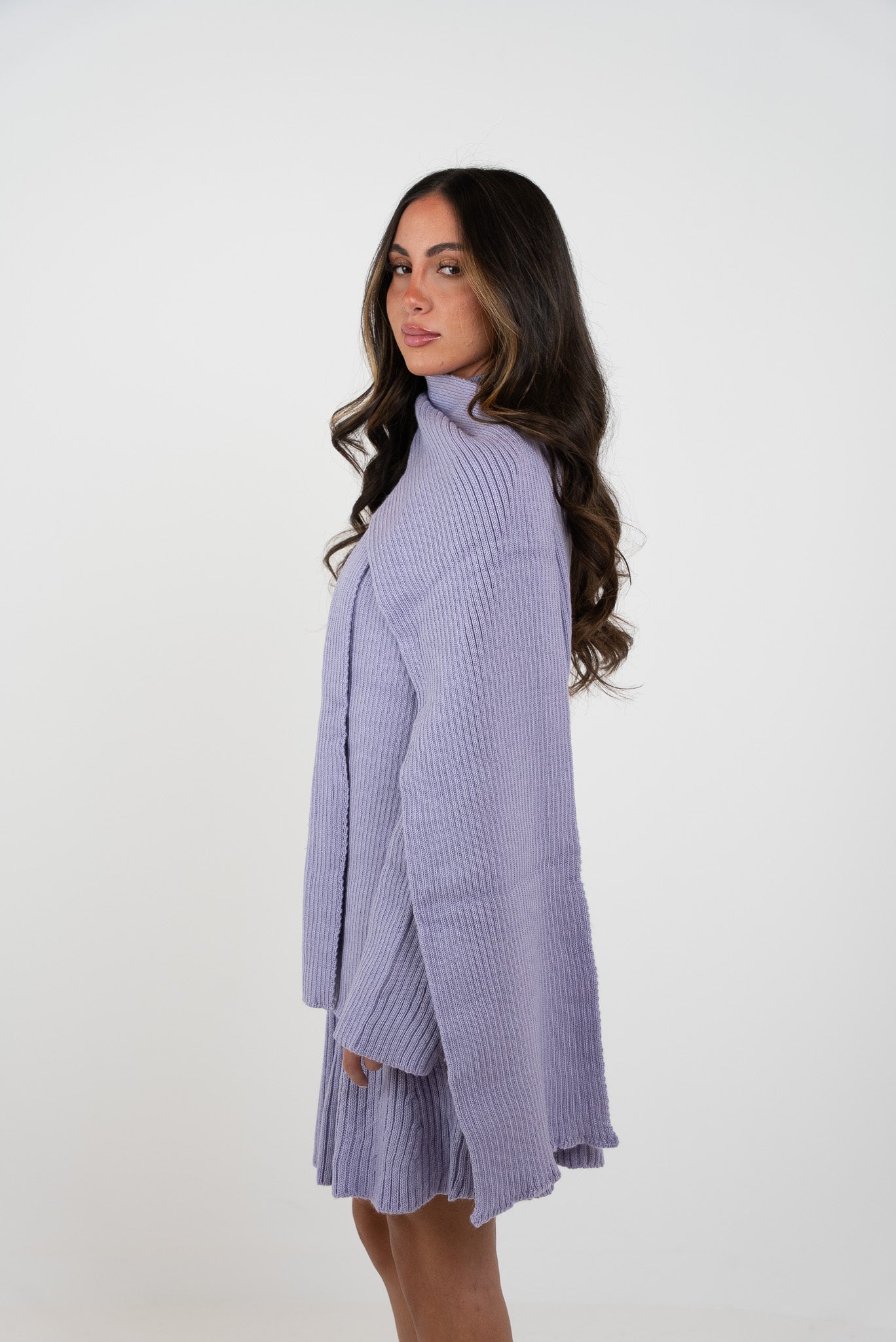 Skirt Scarf And Blouse wool set