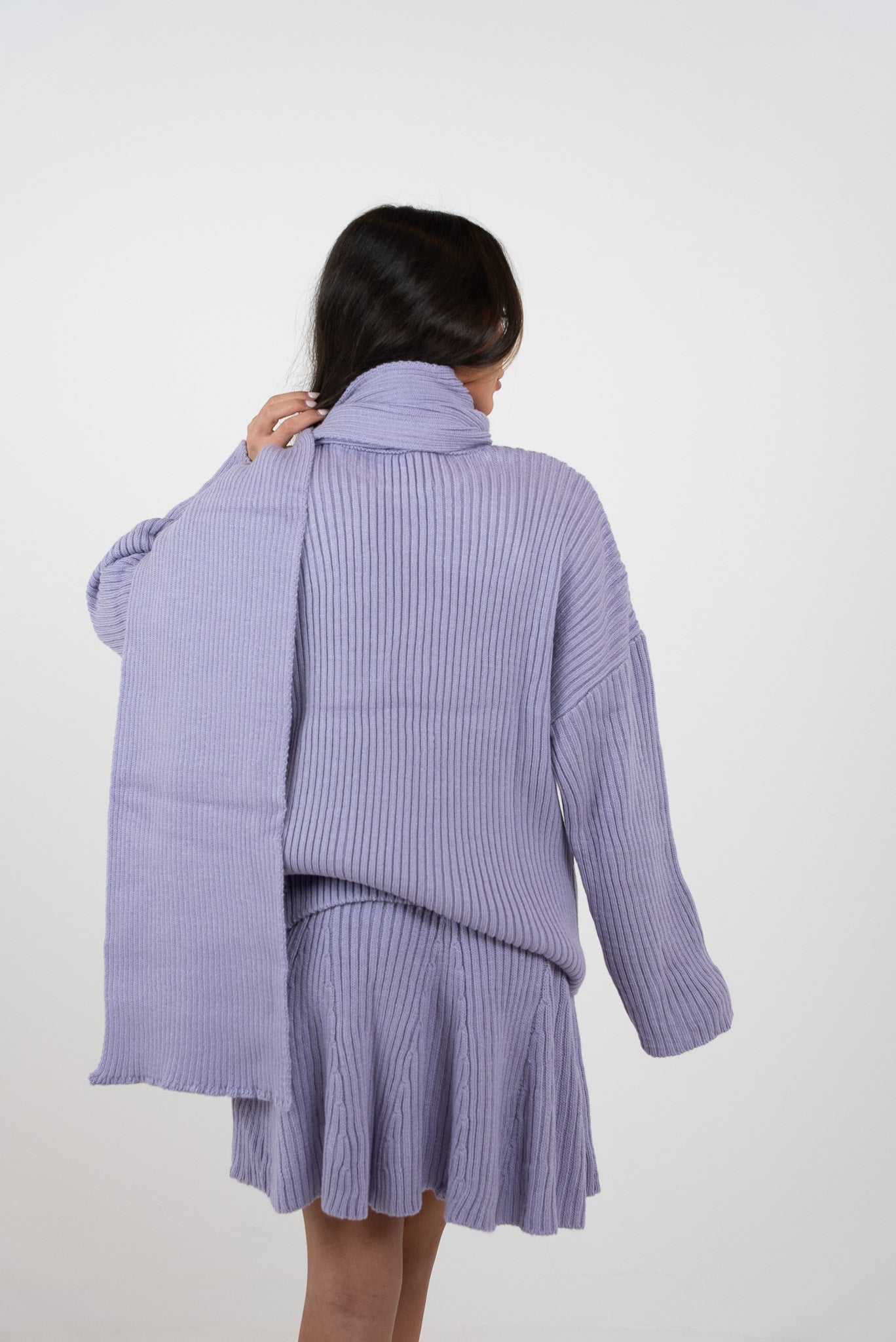 Skirt Scarf And Blouse wool set