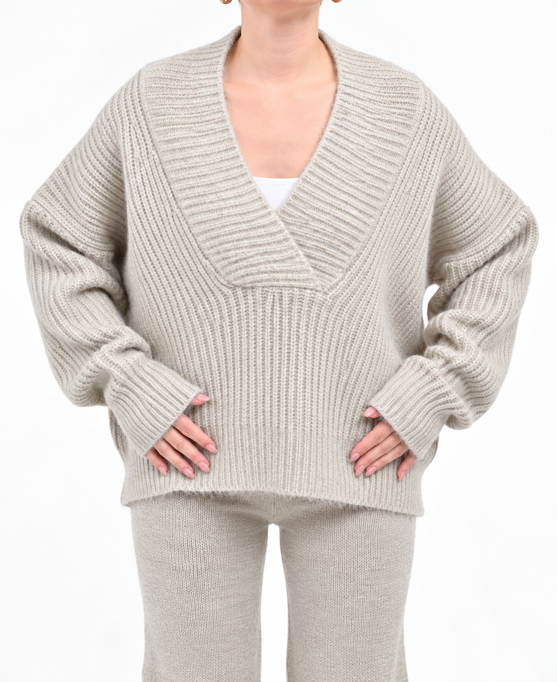 Oversized V-neck sweater