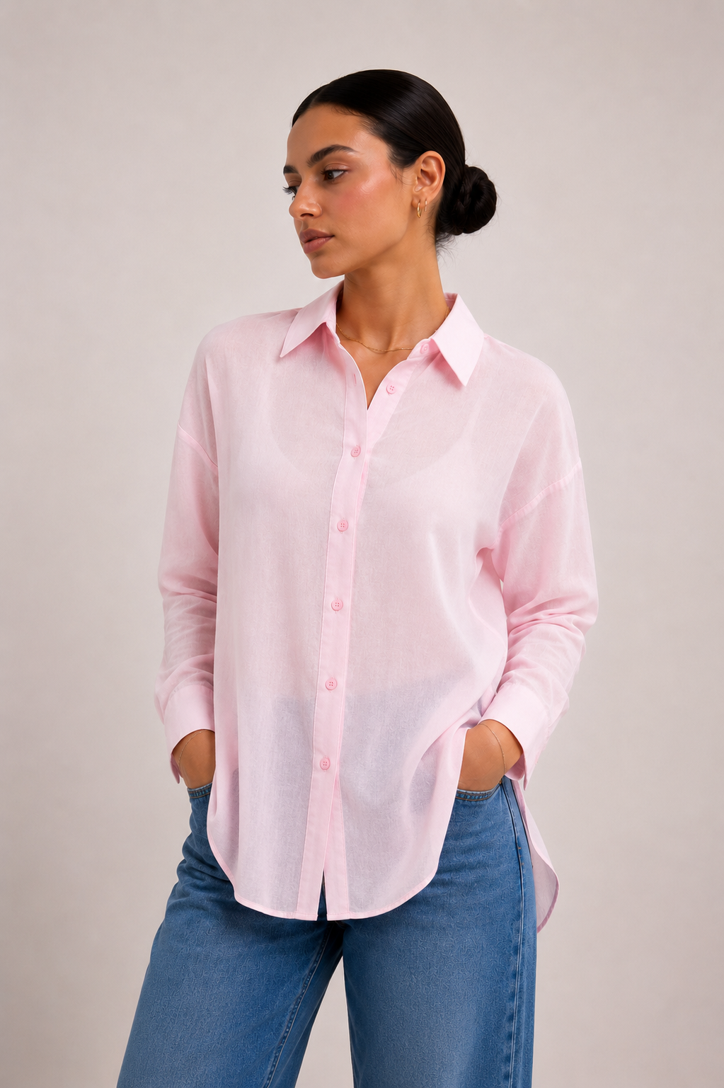 Oversized button-down shirt