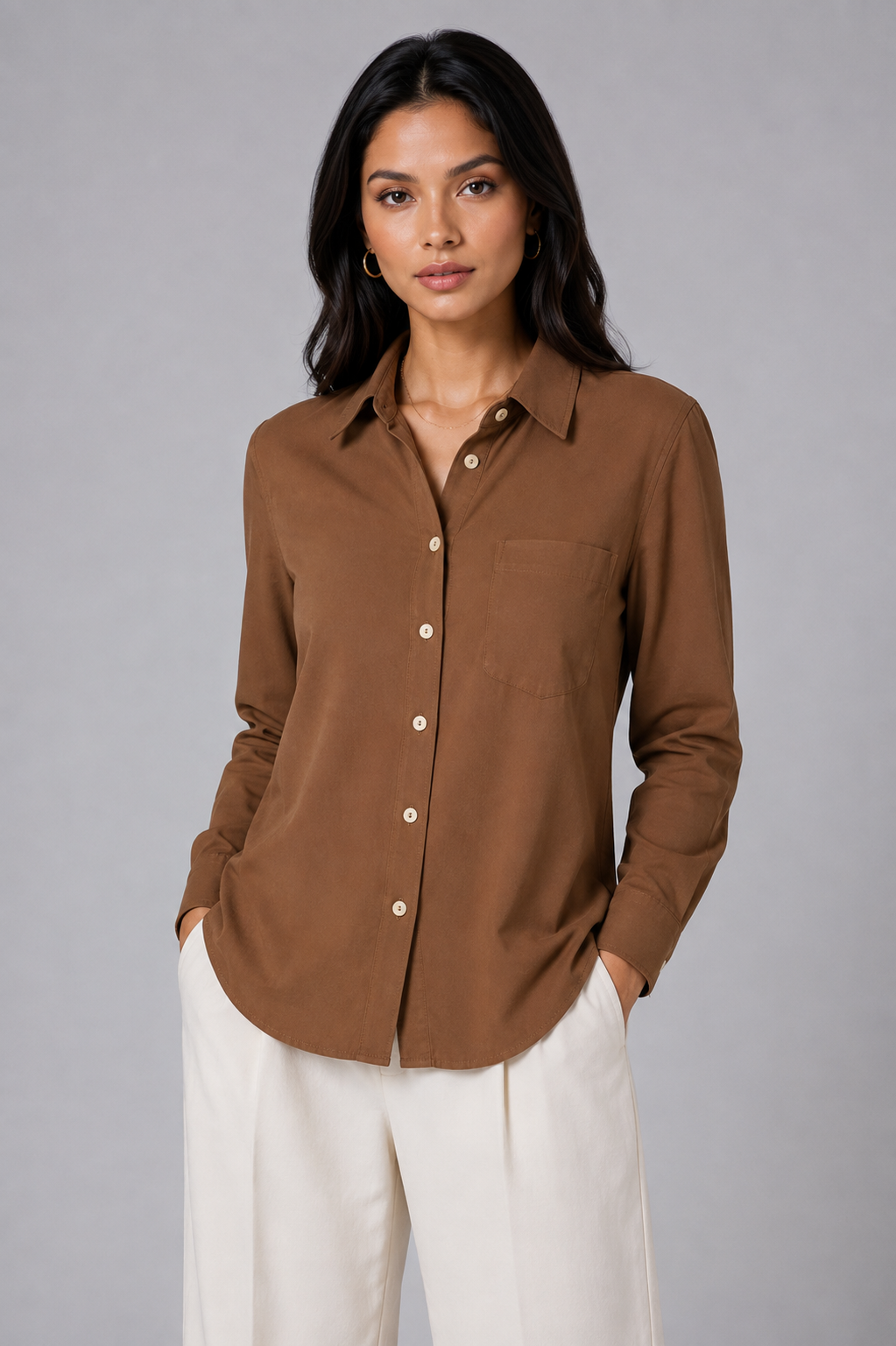 Oversized shirt with a pocket